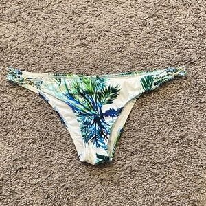 Pilyq Blue and Green Palm Bikini Bottom